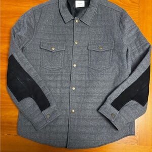 Billy Reid Charcoal Jacket with Black Suede Accents